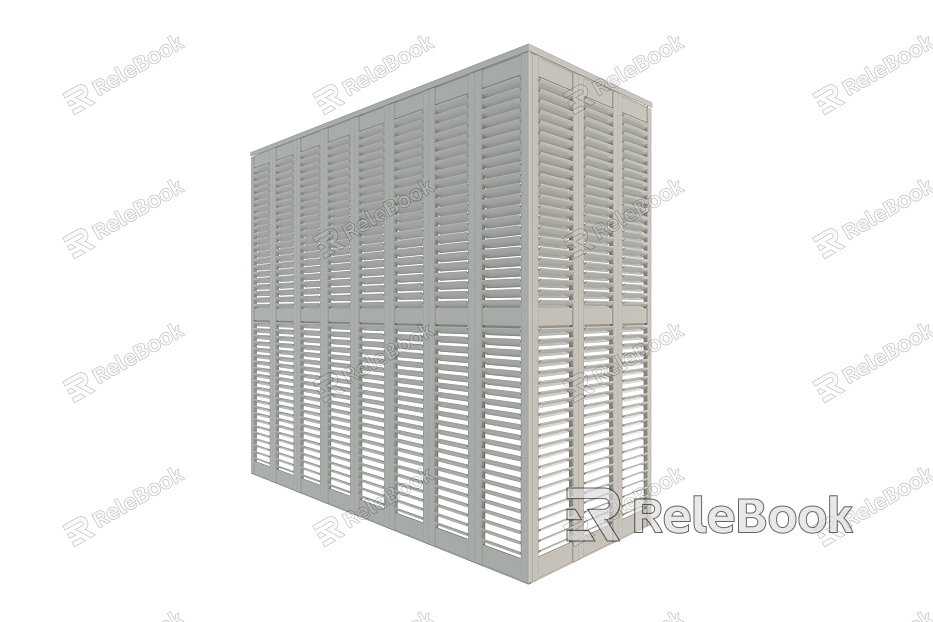 Solid wood louver partition right angle partition white model