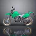 Green Off Road Motorcycle Design With Black Seat Gold Rims And Large Tires