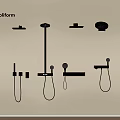 Poliform Modern Bathroom Shower System With Multiple Overhead And Handheld Heads 3d model