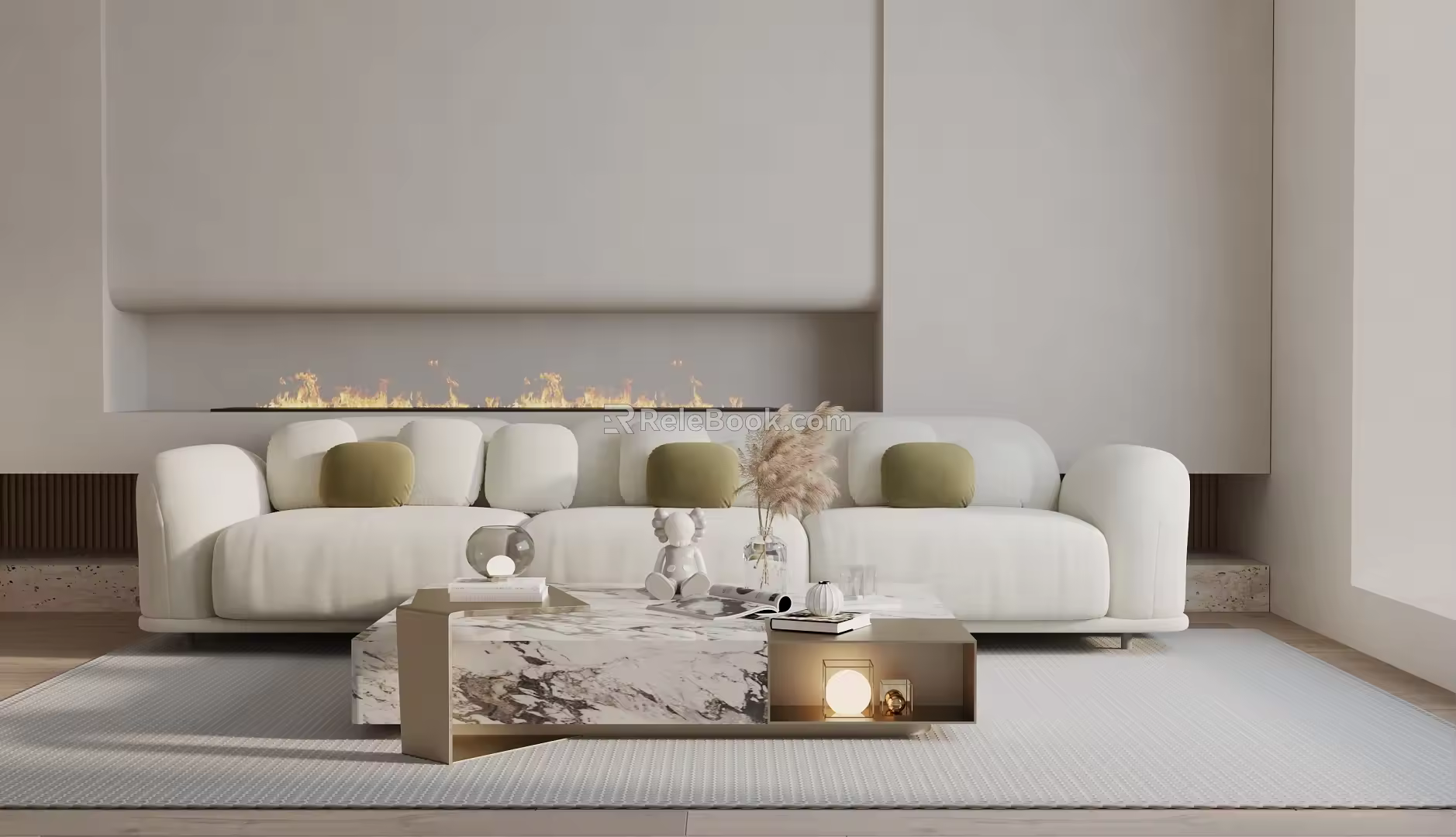 Modern three-seat sofa 3d model