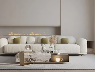 Modern three-seat sofa 3d model