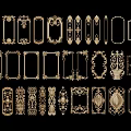 Ornate Decorative Line Frames With Various Shapes And Intricate Patterns 3d model