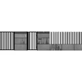 Modern Metal Gate With Vertical Slats On Concrete Wall Number 31 And Intercom System