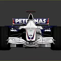 Formula 1 Racing Car With Blue And White Livery And PETRONAS Intel BMW Logos 3d model