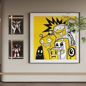 Cartoon Hanging Paintings Cartoon Hanging Paintings Children Hanging Paintings 3d model