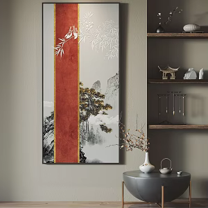 New Chinese-style Plant Painting Hanging Painting Decorative Painting 3d model