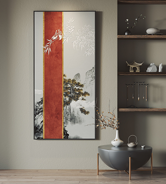 New Chinese-style Plant Painting Hanging Painting Decorative Painting 3d model