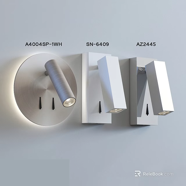 Modern Wall Lamps With Sleek Silver Metal Finish And Geometric Shapes For Indoor Lighting 3d model 
