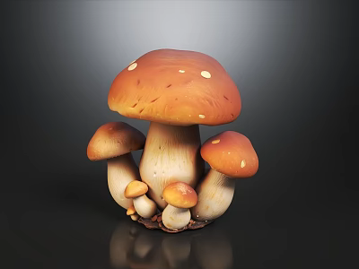 Unique Mushroom Shaped Sofa And Coffee Table Set With Warm Brown Tone For Home Decor 3d model