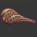 Gold Multi Layered Spiral Design Pendant With Metallic Shiny Finish Modern Fashion Accessory