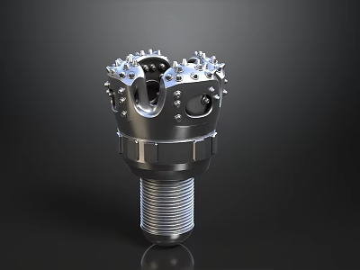 High Performance Metal Drill Bit With Cutting Teeth And Threaded Base 3d model