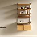 Middle Antique Bookshelf Bauhaus Bookshelf Middle Antique Bookshelf Wall-Hanging Bookshelf 3d model