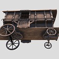 Vintage Carriage Medieval Wagon Wooden Car 3d model