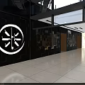 Bright Dessert Shop Interior Featuring Glass Display Cases Pastries Green Plants And Decorative Bicycle