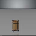 Wooden Slatted Barrel Shaped Equipment With Black Metal Frame Handles And Feet