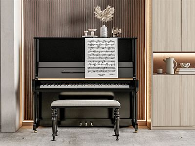 Modern Piano Room Piano 3d model