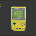 Yellow Nintendo Game Boy Classic Handheld Gaming Console With Green Screen