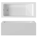 Sleek White Modern Bathtub Featuring Rectangular Shape Smooth Surface And Drainage Design 3d model