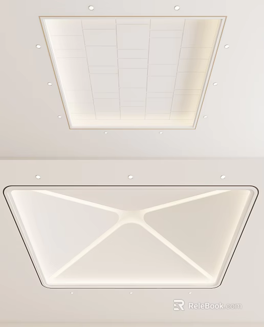 Modern Interior Ceiling Design With Recessed Lighting And Clean Aesthetics 3d model 