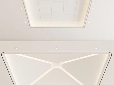 Modern Interior Ceiling Design With Recessed Lighting And Clean Aesthetics 3d model