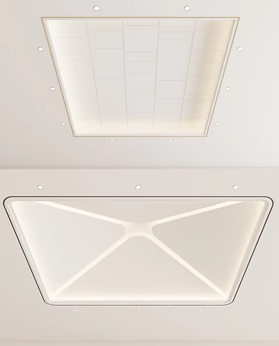 Modern Interior Ceiling Design With Recessed Lighting And Clean Aesthetics 3d model