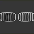 Modern Car Front Grilles Design With Silver Finish And Reflective Surface
