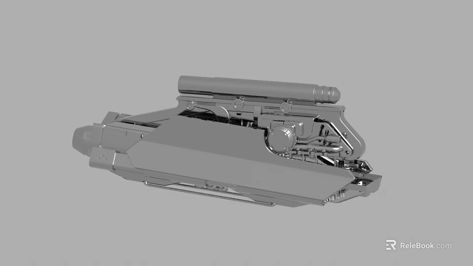 3D Rendered Mechanical Device With Metallic Structure And Cylindrical Component 3d model 