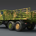 Camouflage Military Utility Truck With Six Wheel Drive Open Cargo Bed And Rugged Design