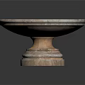 Elegant Marble Bowl With Pedestal Base And Natural Texture For Home Living Essentials