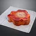 Natural Wooden Stump Displaying Tree Ring Texture On Stone Slab Surface