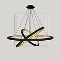 Modern Illuminated Chandelier With Circular Rings And Sleek Contemporary Design