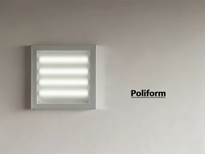 Poliform Wall Mounted Grille Light With Sleek White Square Design 3d model