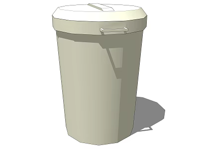 Public Trash Can As Essential Outdoor Facility With Lid And Handle Design 3d model