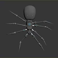 Mechanical Spider With Metallic Body Blue Glowing Accents And Sharp Legs
