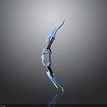 Modern Blue Glowing Bow With Streamlined Design And Reflective Surface