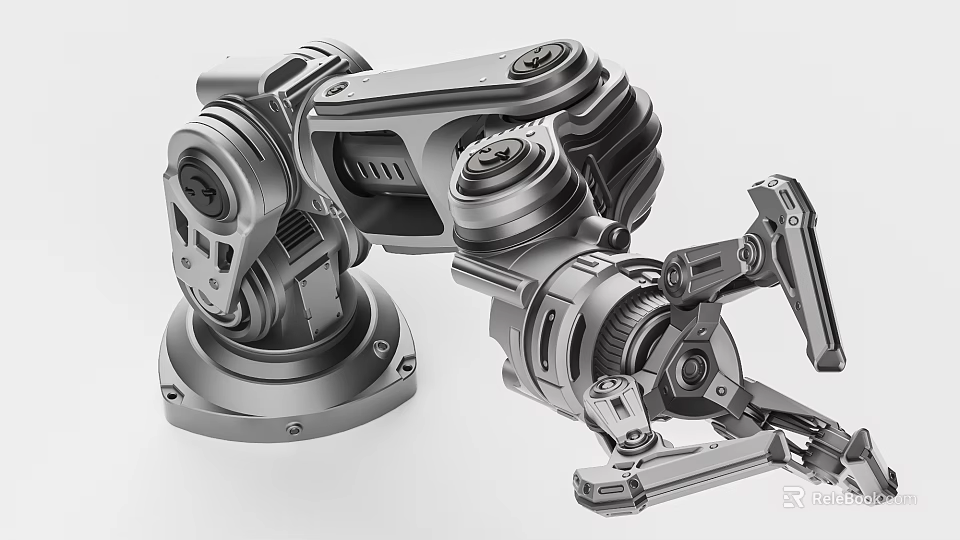 Industrial Equipment Robotic Arm With Metal Mechanical Structure And Multiple Joints 3d model 