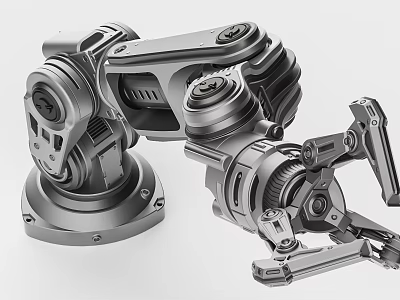 Industrial Equipment Robotic Arm With Metal Mechanical Structure And Multiple Joints 3d model