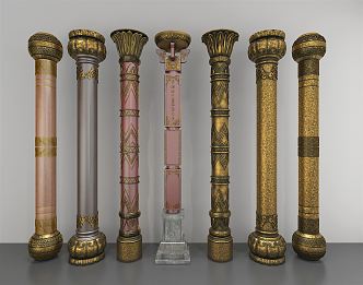 Chinese-style Column 3d model