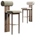 Modern Bar Stools With Wooden Frame And Comfortable Fabric Cushion For Kitchen Counter