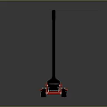 Red Hydraulic Floor Jack With Long Handle And Wheels For Industrial Lifting Equipment