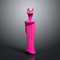 Pink Sleeveless Long Fitted Waist Dress With Elegant Design For Women