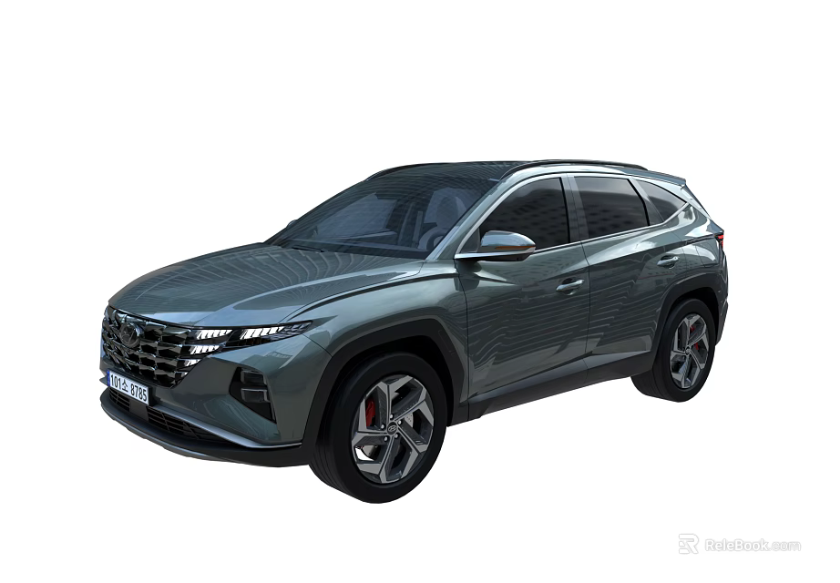Hyundai Stylish Gray SUV With Modern Sleek Exterior And Sporty Wheels Design 3d model 