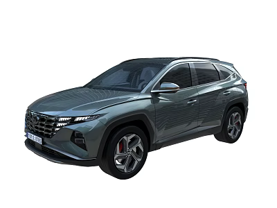 Hyundai Stylish Gray SUV With Modern Sleek Exterior And Sporty Wheels Design 3d model