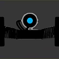 Blue Black Toy Car With Striped Body Glowing Wheels And Four Shiny Rims