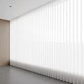 White Vertical Curtains For Modern Minimalist Room With Light Filtering Design