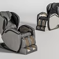 Modern Comfortable Massage Chair With Gray Black Leather And Ergonomic Design