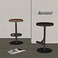 Modern Bar Stool Rotating Bar Stool Lifting Bar Stool 3d model