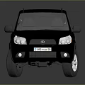 Black SUV 3D Rendering with Roof Rack Headlights and License Plate