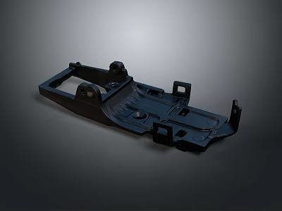 Durable Metal Hardware Tool Component With Mounting Holes And Sturdy Structure 3d model