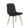 Modern Two Tone Dining Chairs With Woven Fabric And Wooden Legs Design
